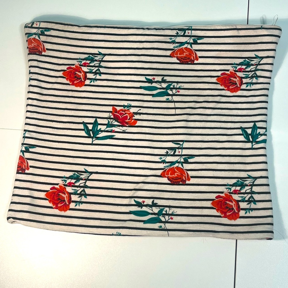 SWS Essentials Striped Floral Tube Top Size Large